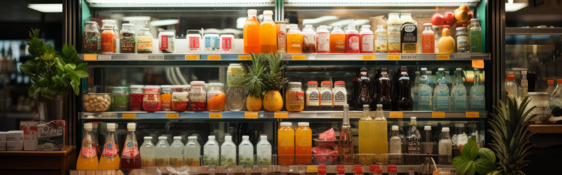 an organized showcase of beverages